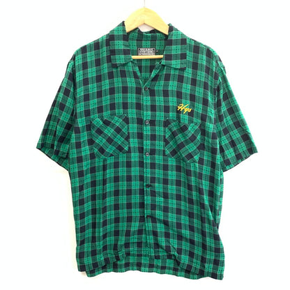 【中古品】【メンズ】 HYSTERIC GLAMOUR ヒステリックグラマー 02241AH03 刺繍 オープンカラーシャツ 半袖シャツ ブランド 古着 140-251220-gm-03-fuz サイズ：M カラー：グリーン 万代Net店