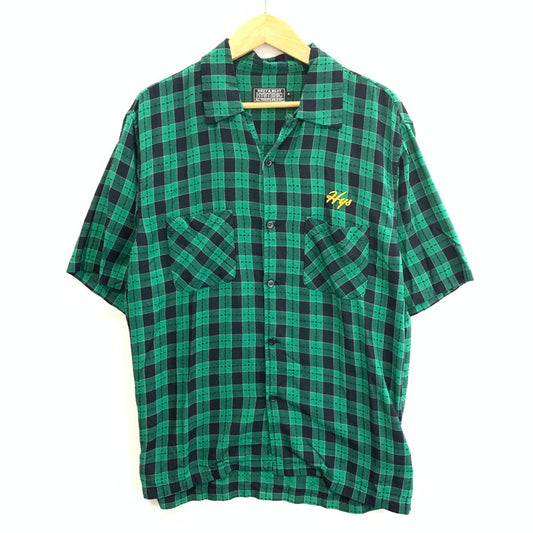 【中古品】【メンズ】 HYSTERIC GLAMOUR ヒステリックグラマー 02241AH03 刺繍 オープンカラーシャツ 半袖シャツ ブランド 古着 140-251220-gm-03-fuz サイズ：M カラー：グリーン 万代Net店