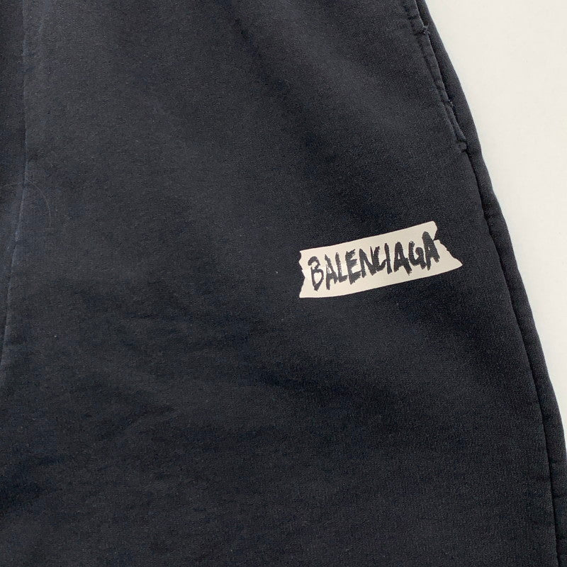 【中古品】【メンズ】 BALENCIAGA バレンシアガ 26SS MASKING TAPE BAGGY PANTS 846917 TTVL8 スウェットパンツ ボトムス ダメージ加工 ブランド 古着 152-260412-gm-07-fuz サイズ：M カラー：ブラック 万代Net店