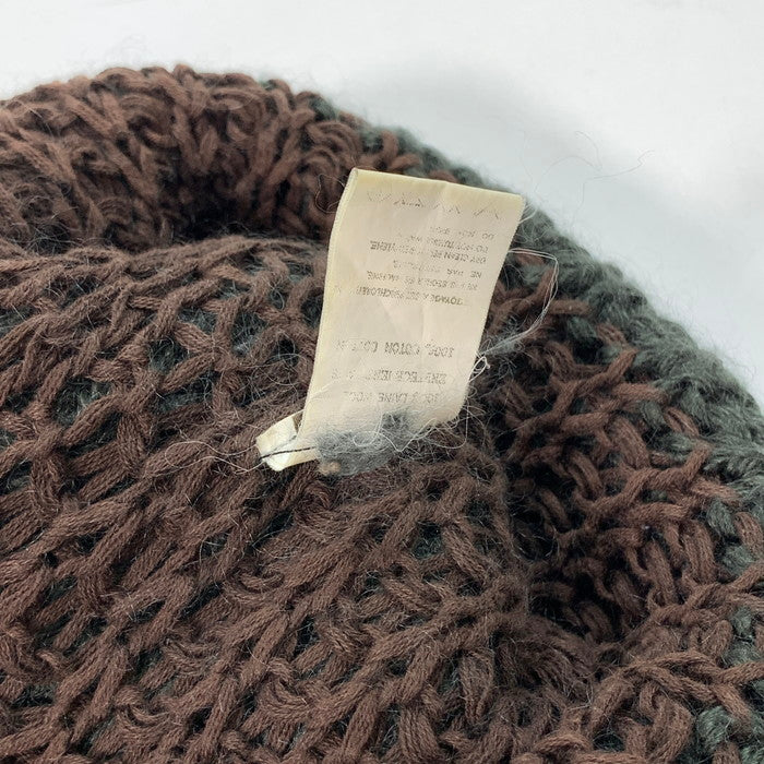 【中古品】【メンズ】 Y's for men ワイズ フォー メン TWO TONE DESIGN WOOL BEANIE ウールビーニー ニット帽子 185-251213-gm-17-fuz サイズ：FREE カラー：カーキ ブラウン 万代Net店