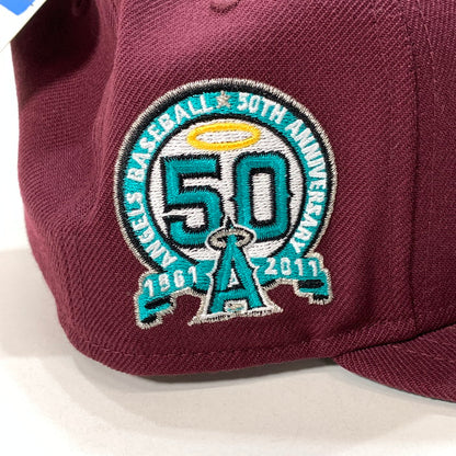 【中古品】【メンズ】 NEW ERA ニューエラ ANAHEIM ANGELS 50TH ANNIVERSARY CAP キャップ 帽子 185-251214-gm-01-fuz サイズ：59.6cm カラー：ボルドー 万代Net店