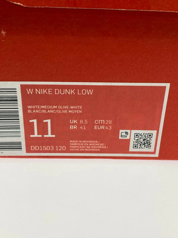 【中古美品】【メンズ】 NIKE ナイキ 【中古】【メンズ】 NIKE ナイキ DD1503-120 W NIKE DUNK LOW SNEAKER ダンク ロー スニーカー シューズ 靴 160-240214-ab-21-min サイズ：28.0cm カラー：WHITE/MEDIUM OLIVE-WHITE 万代Net店
