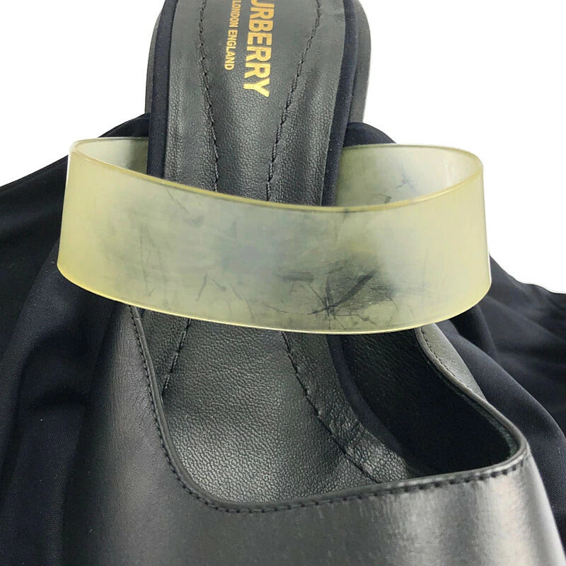 【中古品】BURBERRY バーバリー 【中古】BURBERRY バーバリー TILLINGTON ANKLE WRAP MULES 121578A1189 ティリントン アンクル ワープ ミュールズ 靴 183-211110-kk-08-min サイズ：38 カラー：ブラック 万代Net店