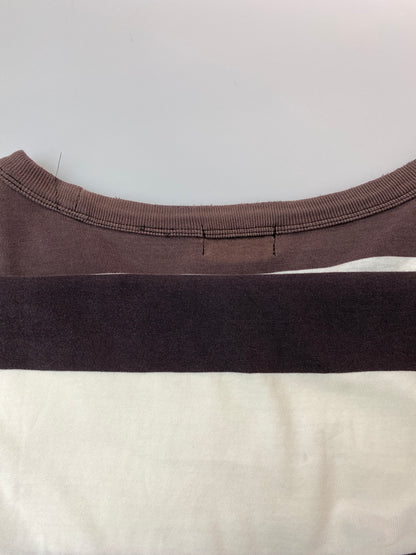 【現状渡し品】【メンズ】 STUSSY ステューシー 90’s BORDER POCKET L/S TEE 90年代 ボーダーポケット ロングスリーブTシャツ 長袖Tシャツ トップス 142-260626-yn-34-min サイズ：XL カラー：ダークブラウン/ホワイト 万代Net店