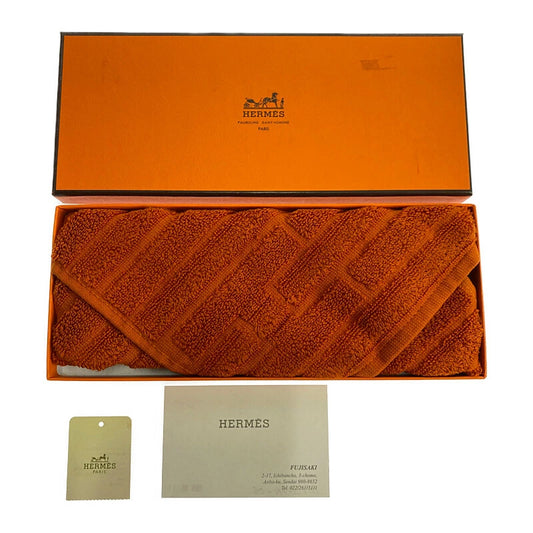 【中古品】【メンズ/レディース】 HERMES エルメス 【中古】【メンズ/レディース】 HERMES エルメス ベビーガレ タオル 101299M ラビリンス ハンドタオル 183-221003-kk-27-min カラー：オレンジ 万代Net店