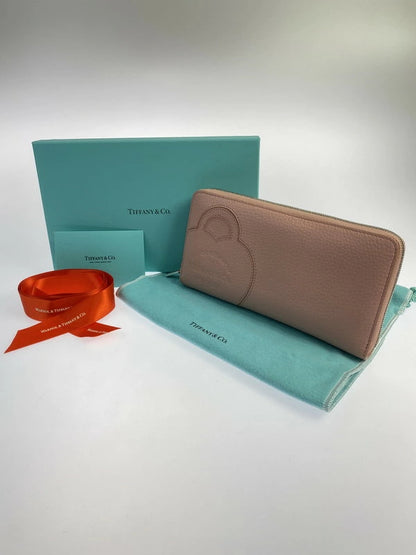 【LIFTる。景品】【中古】TIFFANY&Co. ティファニー 日本限定 LARGE ZIP WALLET ラージジップ ウォレット 長財布 181-250116-me-02-min カラー：ピンク 万代Net店