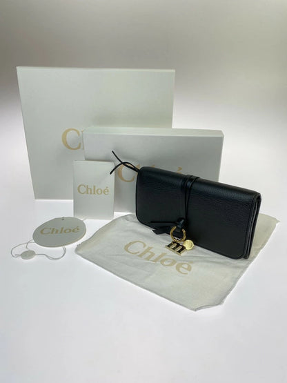 【LIFTる。景品】【中古】【レディース】 Chloe クロエ CHC22SK04MCB79DJ ALPHABET LONG WALLET レザー ロングウォレット サイフ 財布 181-231224-ab-25-min カラー：ブラック 万代Net店