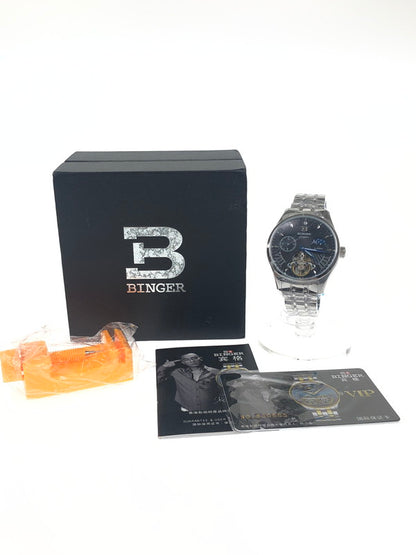 【中古美品】【メンズ】 B BINGER ビンガー AUTOMATIC WRIST WATCH B-1186G-Y オートマチック リストウォッチ 自動巻き 腕時計 197-250110-OR-01-iwa カラー：シルバー 万代Net店