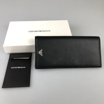 【中古品】【メンズ】 Emporio Armani エンポリオ・アルマーニ Y4R256 YAQ2E 81072 二つ折り長財布 200-251221-SY-01-iwa カラー：BLACK 万代Net店