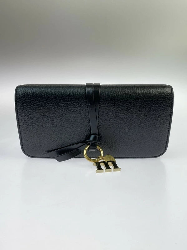 【中古品】【レディース】 CHC22SK04MCB79DJ ALPHABET LONG WALLET レザー ロングウォレット サイフ 財布 181-231224-ab-25-min カラー：ブラック 万代Net店