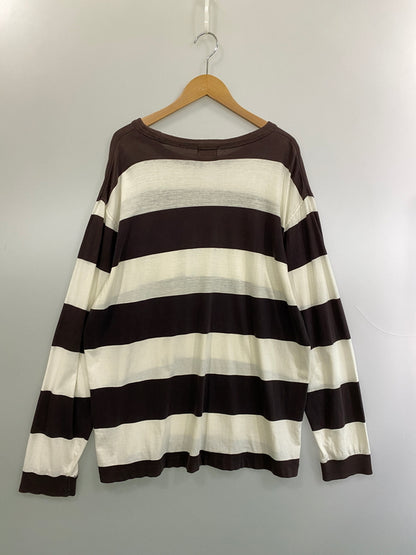 【現状渡し品】【メンズ】 STUSSY ステューシー 90’s BORDER POCKET L/S TEE 90年代 ボーダーポケット ロングスリーブTシャツ 長袖Tシャツ トップス 142-260626-yn-34-min サイズ：XL カラー：ダークブラウン/ホワイト 万代Net店