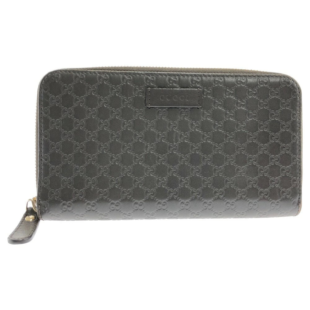 【中古品】【メンズ/レディース】 GUCCI グッチ 【中古】【メンズ/レディース】 GUCCI グッチ マイクログッチシマ ラウンドファスナーロングウォレット 財布 品番:449391 181-211221-rs-17-min サイズ：計測サイズ(約):H10cm/W19cm/D2.3cm カラー：ブラウン 万代Net店