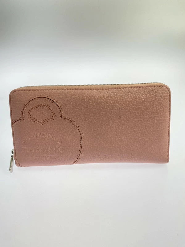 【LIFTる。景品】【中古】TIFFANY&Co. ティファニー 日本限定 LARGE ZIP WALLET ラージジップ ウォレット 長財布 181-250116-me-02-min カラー：ピンク 万代Net店