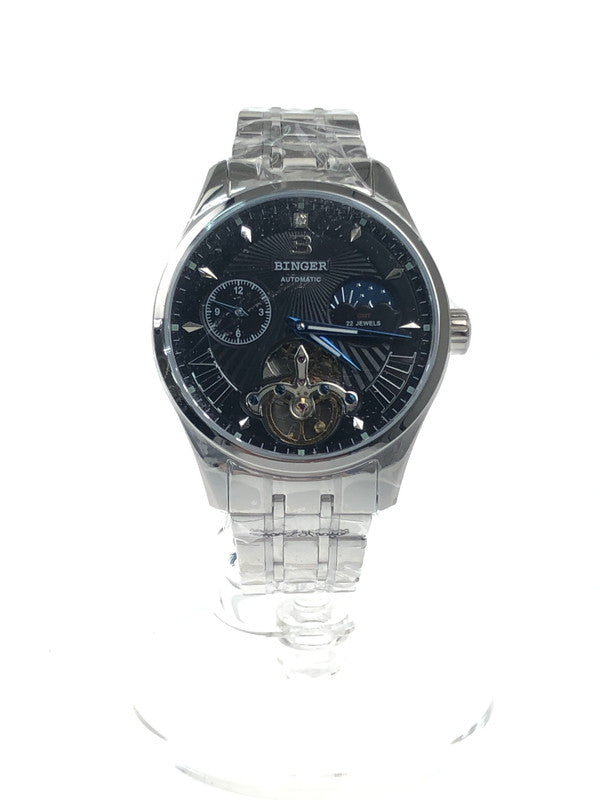 【中古美品】【メンズ】 B BINGER ビンガー AUTOMATIC WRIST WATCH B-1186G-Y オートマチック リストウォッチ 自動巻き 腕時計 197-250110-OR-01-iwa カラー：シルバー 万代Net店