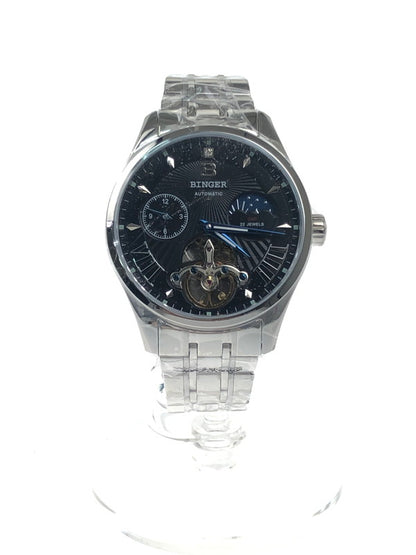 【中古美品】【メンズ】 B BINGER ビンガー AUTOMATIC WRIST WATCH B-1186G-Y オートマチック リストウォッチ 自動巻き 腕時計 197-250110-OR-01-iwa カラー：シルバー 万代Net店