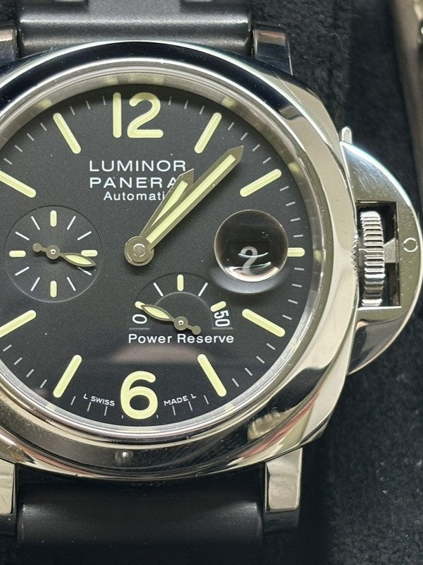 【中古品】【メンズ】 OFFICINE PANERAI オフィチーネパネライ PAM01090 T番 2017年製 ルミノール パワーリザーブ オートマティック アッチャイオ ウォッチ 腕時計 195-240602-ab-2-min カラー：シルバー/ブラック 万代Net店