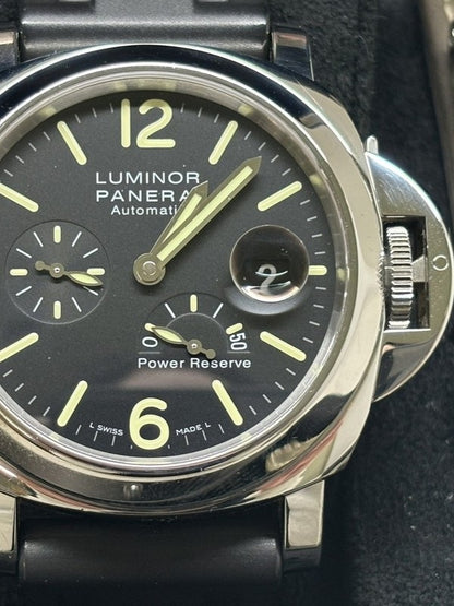【中古品】【メンズ】 OFFICINE PANERAI オフィチーネパネライ PAM01090 T番 2017年製 ルミノール パワーリザーブ オートマティック アッチャイオ ウォッチ 腕時計 195-240602-ab-2-min カラー：シルバー/ブラック 万代Net店