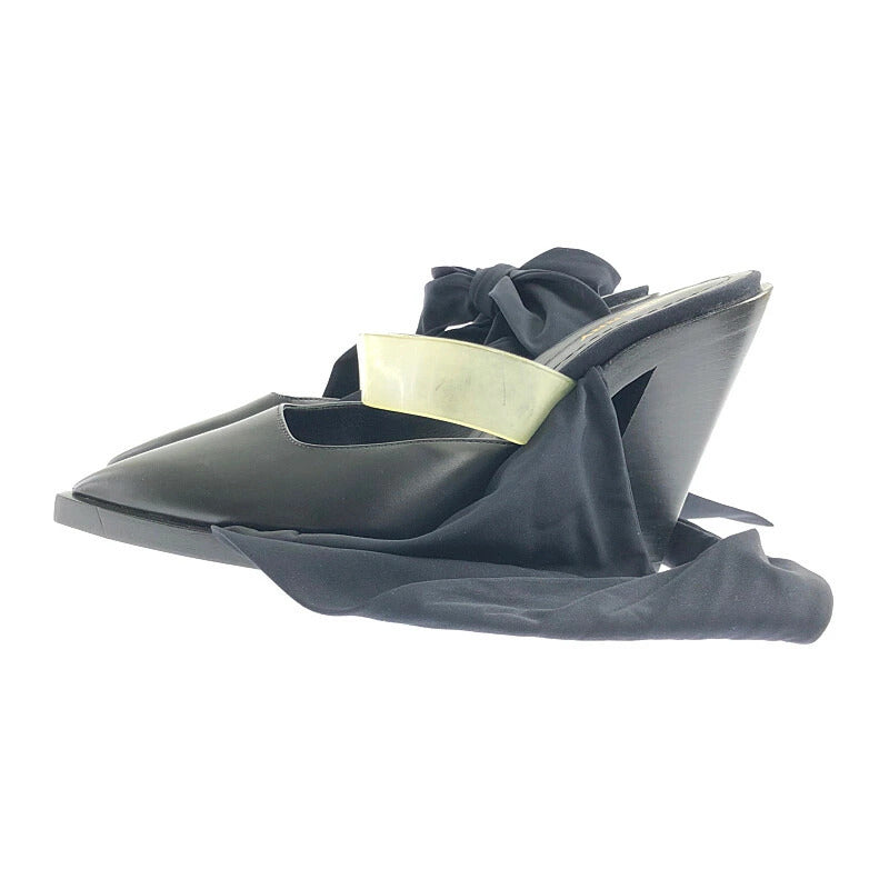 【LIFTる。景品】【中古】BURBERRY バーバリー TILLINGTON ANKLE WRAP MULES 121578A1189 ティリントン アンクル ワープ ミュールズ 靴 183-211110-kk-08-min サイズ：38 カラー：ブラック 万代Net店