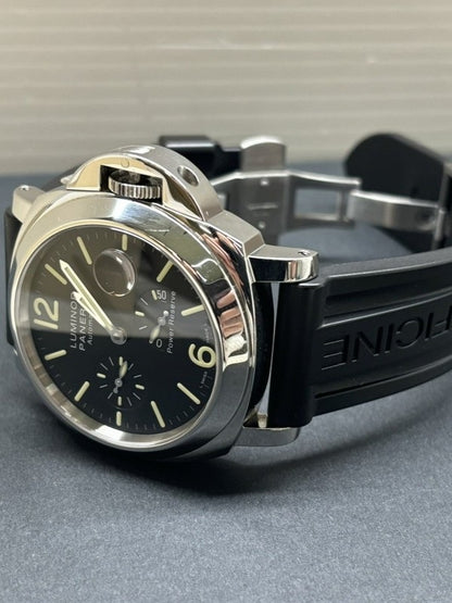 【中古品】【メンズ】 OFFICINE PANERAI オフィチーネパネライ PAM01090 T番 2017年製 ルミノール パワーリザーブ オートマティック アッチャイオ ウォッチ 腕時計 195-240602-ab-2-min カラー：シルバー/ブラック 万代Net店