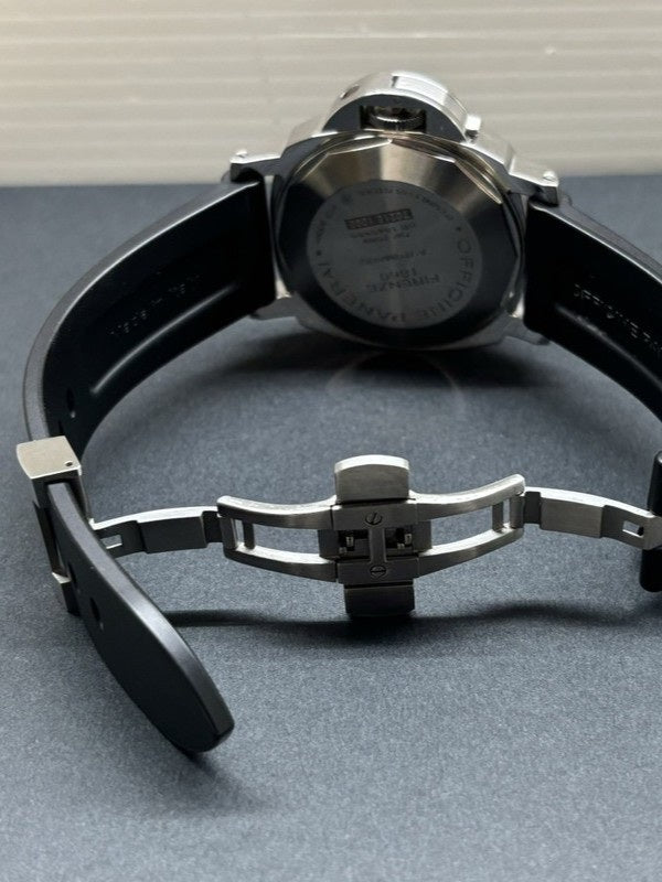 【中古品】【メンズ】 OFFICINE PANERAI オフィチーネパネライ PAM01090 T番 2017年製 ルミノール パワーリザーブ オートマティック アッチャイオ ウォッチ 腕時計 195-240602-ab-2-min カラー：シルバー/ブラック 万代Net店