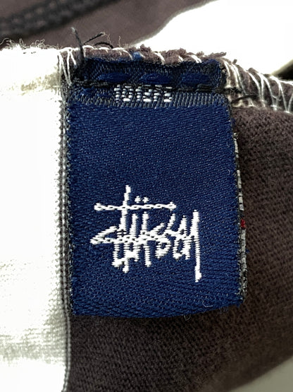 【現状渡し品】【メンズ】 STUSSY ステューシー 90’s BORDER POCKET L/S TEE 90年代 ボーダーポケット ロングスリーブTシャツ 長袖Tシャツ トップス 142-260626-yn-34-min サイズ：XL カラー：ダークブラウン/ホワイト 万代Net店