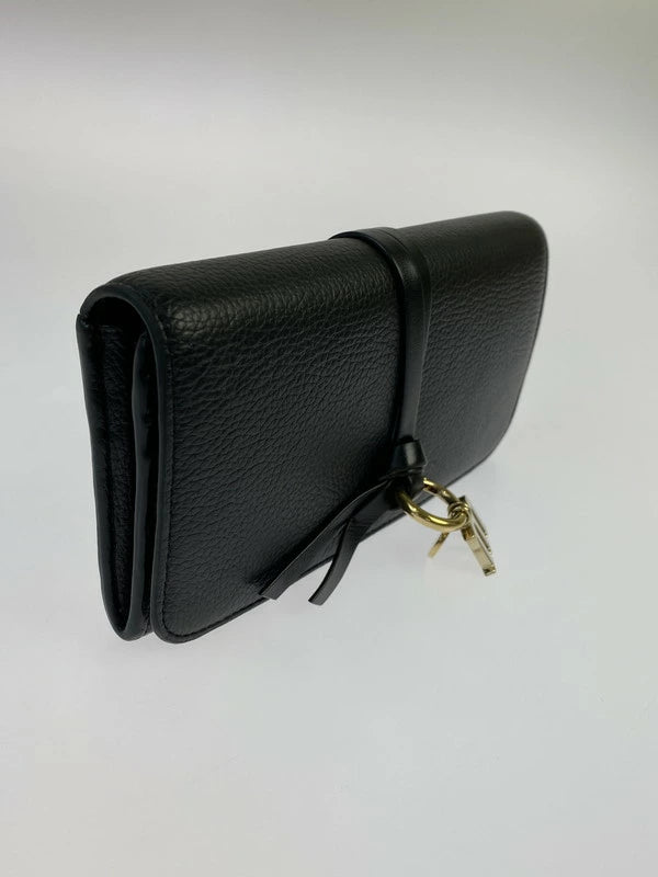 【LIFTる。景品】【中古】【レディース】 Chloe クロエ CHC22SK04MCB79DJ ALPHABET LONG WALLET レザー ロングウォレット サイフ 財布 181-231224-ab-25-min カラー：ブラック 万代Net店