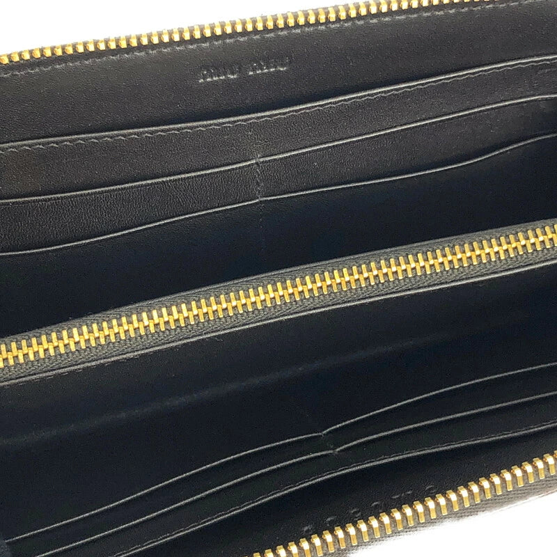 【LIFTる。景品】【中古】【レディース】 MIUMIU ミュウミュウ 5M0506 クロコ型押し ラウンドファスナー 長財布 181-221129-min サイズ：約10.5×18.5×2cm カラー：ブラウン 万代Net店