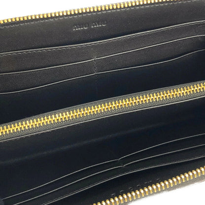 【LIFTる。景品】【中古】【レディース】 MIUMIU ミュウミュウ 5M0506 クロコ型押し ラウンドファスナー 長財布 181-221129-min サイズ：約10.5×18.5×2cm カラー：ブラウン 万代Net店