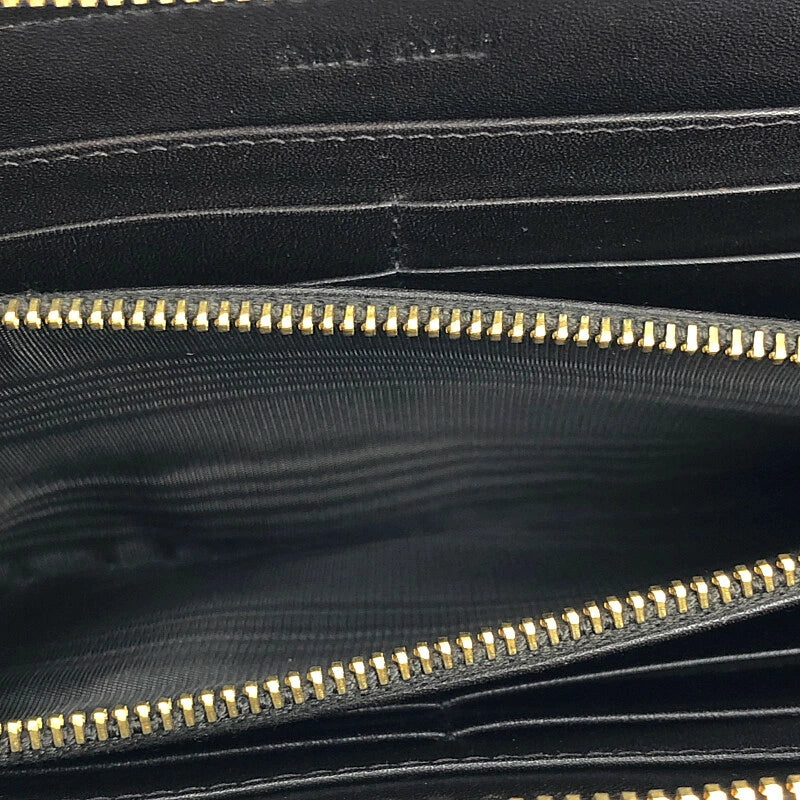 【LIFTる。景品】【中古】【レディース】 MIUMIU ミュウミュウ 5M0506 クロコ型押し ラウンドファスナー 長財布 181-221129-min サイズ：約10.5×18.5×2cm カラー：ブラウン 万代Net店