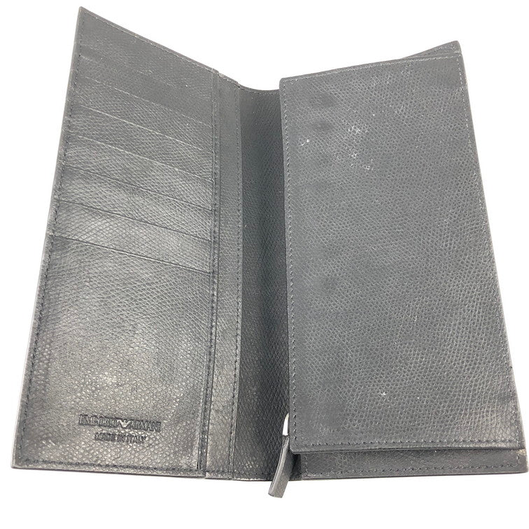 【中古品】【メンズ】 Emporio Armani エンポリオ・アルマーニ Y4R256 YAQ2E 81072 二つ折り長財布 200-251221-SY-01-iwa カラー：BLACK 万代Net店