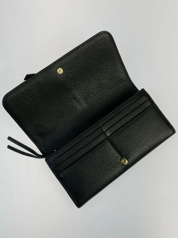 【中古品】【レディース】 CHC22SK04MCB79DJ ALPHABET LONG WALLET レザー ロングウォレット サイフ 財布 181-231224-ab-25-min カラー：ブラック 万代Net店