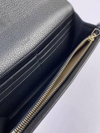 【LIFTる。景品】【中古】【レディース】 Chloe クロエ CHC22SK04MCB79DJ ALPHABET LONG WALLET レザー ロングウォレット サイフ 財布 181-231224-ab-25-min カラー：ブラック 万代Net店