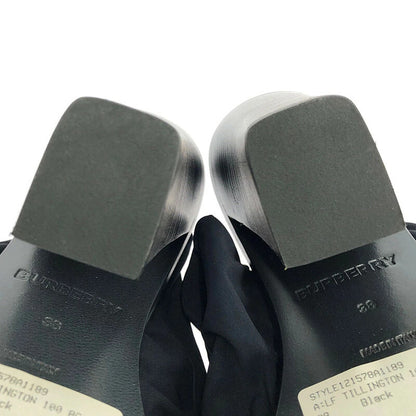 【中古品】BURBERRY バーバリー 【中古】BURBERRY バーバリー TILLINGTON ANKLE WRAP MULES 121578A1189 ティリントン アンクル ワープ ミュールズ 靴 183-211110-kk-08-min サイズ：38 カラー：ブラック 万代Net店