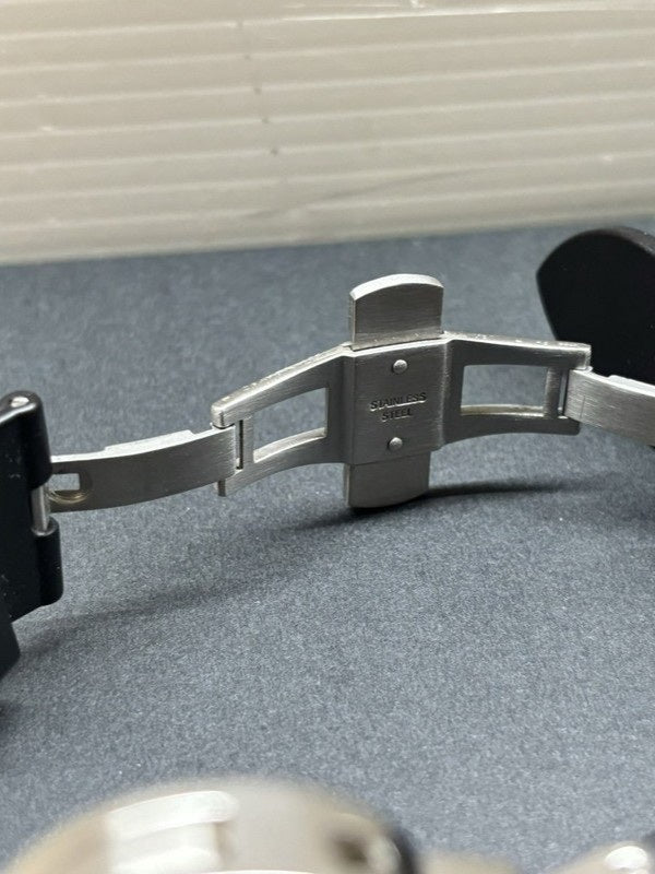 【中古品】【メンズ】 OFFICINE PANERAI オフィチーネパネライ PAM01090 T番 2017年製 ルミノール パワーリザーブ オートマティック アッチャイオ ウォッチ 腕時計 195-240602-ab-2-min カラー：シルバー/ブラック 万代Net店