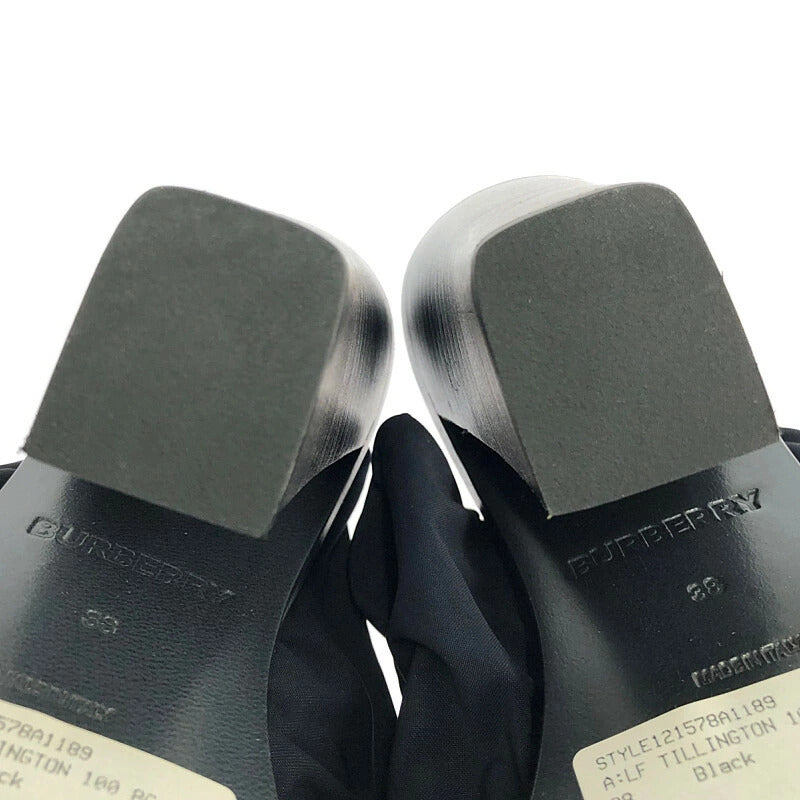 【LIFTる。景品】【中古】BURBERRY バーバリー TILLINGTON ANKLE WRAP MULES 121578A1189 ティリントン アンクル ワープ ミュールズ 靴 183-211110-kk-08-min サイズ：38 カラー：ブラック 万代Net店