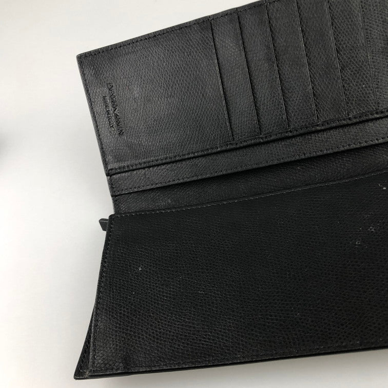 【中古品】【メンズ】 Emporio Armani エンポリオ・アルマーニ Y4R256 YAQ2E 81072 二つ折り長財布 200-251221-SY-01-iwa カラー：BLACK 万代Net店