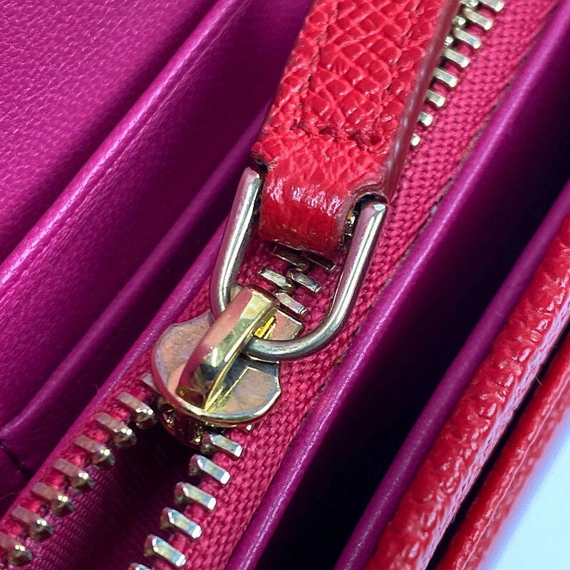 【LIFTる。景品】【中古】【レディース】 BVLGARI ブルガリ ロゴクリップ 二つ折り長財布 288176 ロングウォレット 181-221019-kk-30-min サイズ：約10×19×3cm カラー：コーラルレッド 万代Net店