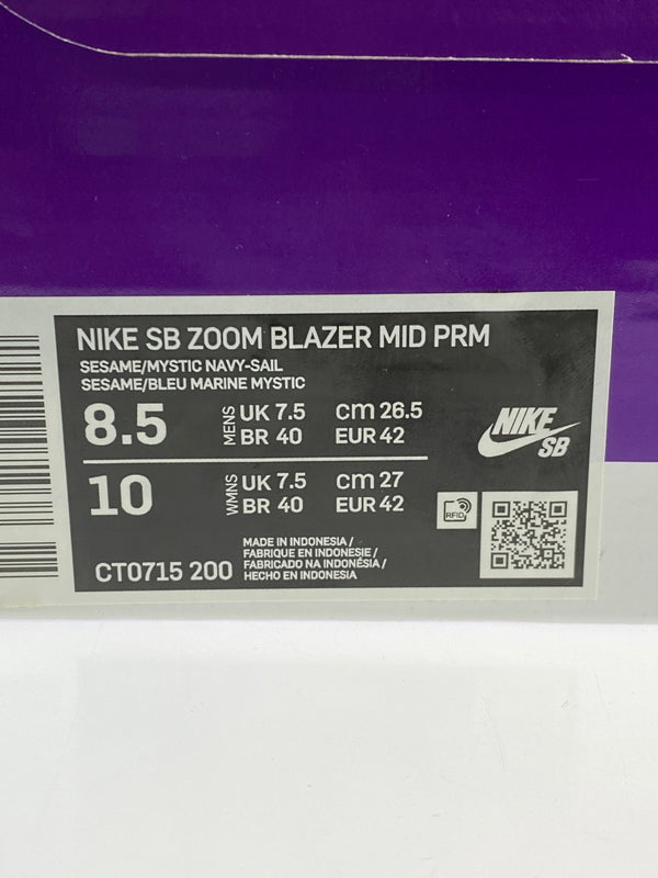 【中古品】【メンズ】 NIKE ナイキ SB ZOOM BLAZER MID PRM CT0715-200 ズーム ブレーザー ミッド プレミアム スニーカー 靴 160-260709-yn-28-min サイズ：26.5cm US8.5 カラー：SESAMI/MYSTIC NAVY-SAIL 万代Net店
