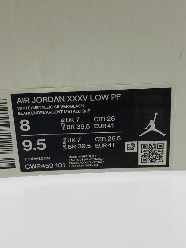 【中古品】【メンズ】 NIKE ナイキ AIR JORDAN 35 LOW PF CW2459-101 エア ジョーダン 35 SP-TP PF スニーカー メンズ シューズ 靴 160-250829-em-22-min サイズ：26cm カラー：ホワイト/メタリックシルバー/ブラック 万代Net店