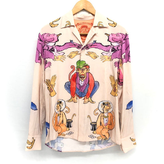 【現状渡し品】【メンズ】 Fratelli Mocchia di Coggiola L/S DESIGN SHIRT オープンカラーシャツ ビスコース 長袖 トップス 141-251017-rs-09-fur サイズ：46 カラー：ピンク系 万代Net店