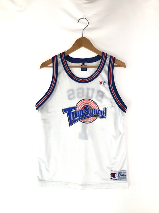 【中古品】【メンズ】 Champion チャンピオン 90's TUNE SQUAD GAME TOP ゲームトップ メッシュタンクトップ 146-240714-hi-10-tag サイズ：L 14-16 カラー：ホワイト 万代Net店