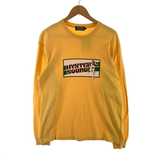 【中古品】【メンズ】 HYSTERIC GLAMOUR ヒステリックグラマー 長袖Tシャツ トップス ブランド 古着 02243CL05 140-260412-gm-48-fuz サイズ：L カラー：イエロー 万代Net店