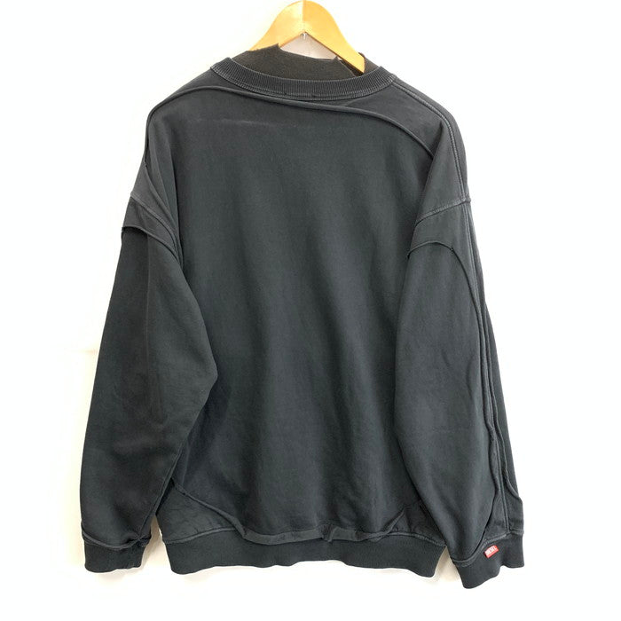【中古品】【メンズ】 DIESEL ディーゼル S-BOXT-DBL ダメージ加工 スウェット ブランド 古着 141-251227-gm-13-fuz サイズ：M カラー：ブラック 万代Net店