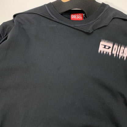 【中古品】【メンズ】 DIESEL ディーゼル S-BOXT-DBL ダメージ加工 スウェット ブランド 古着 141-251227-gm-13-fuz サイズ：M カラー：ブラック 万代Net店