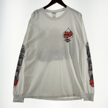 【中古品】【メンズ】 HARLEY-DAVIDSON ハーレー ダビッドソン 00's L/S TEE 2000年代 ロングスリーブ Ｔシャツ 長袖 トップス 145-260630-sa-03-tei サイズ：L カラー：ホワイト 万代Net店