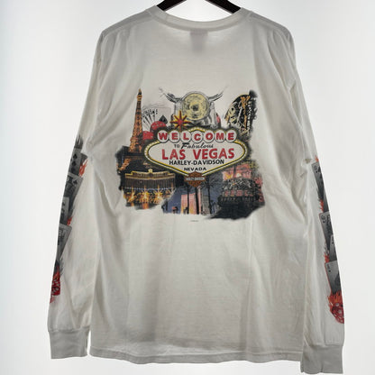 【中古品】【メンズ】 HARLEY-DAVIDSON ハーレー ダビッドソン 00's L/S TEE 2000年代 ロングスリーブ Ｔシャツ 長袖 トップス 145-260630-sa-03-tei サイズ：L カラー：ホワイト 万代Net店