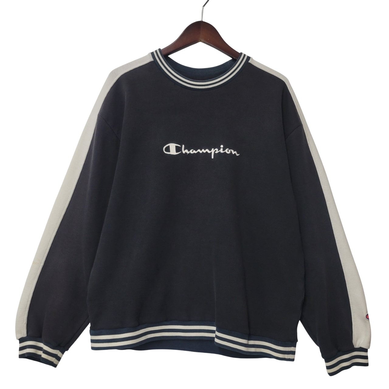【現状渡し品】【メンズ】 Champion チャンピオン 90S SWEATSHIRT スウェットシャツ 青タグ トレーナー 長袖 トップス 146-250212-as-24-izu サイズ：M カラー：ブラック 万代Net店
