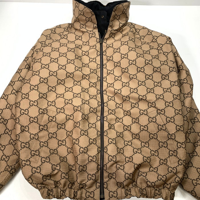 【中古品】【メンズ】 GUCCI グッチ 722511 ZALX2 REVERSIBLE GG CANVAS JACKET リバーシブルGGキャンバスジャケット アウター ブランド 古着 141-260124-gm-06-fuz サイズ：48 カラー：ブラック ベージュ 万代Net店