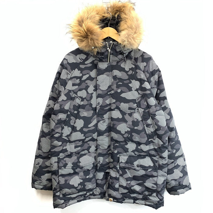 【中古品】【メンズ】 A BATHING APE アベイシングエイプ DOWN JACKET ダウンジャケット ブランド 古着 142-251220-gm-27-fuz サイズ：XL カラー：ブラック 万代Net店