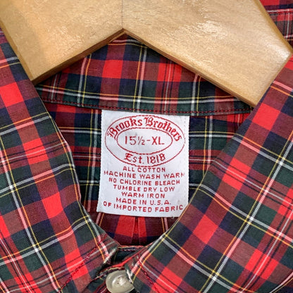 【中古品】【メンズ】 Brooks Brothers ブルックスブラザーズ 90s 長袖シャツ ブランド 古着 147-251228-gm-41-fuz サイズ：XL カラー：レッド チェック 万代Net店